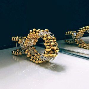 Gold Beaded Earrings : Style# Figure 8- By Alimah